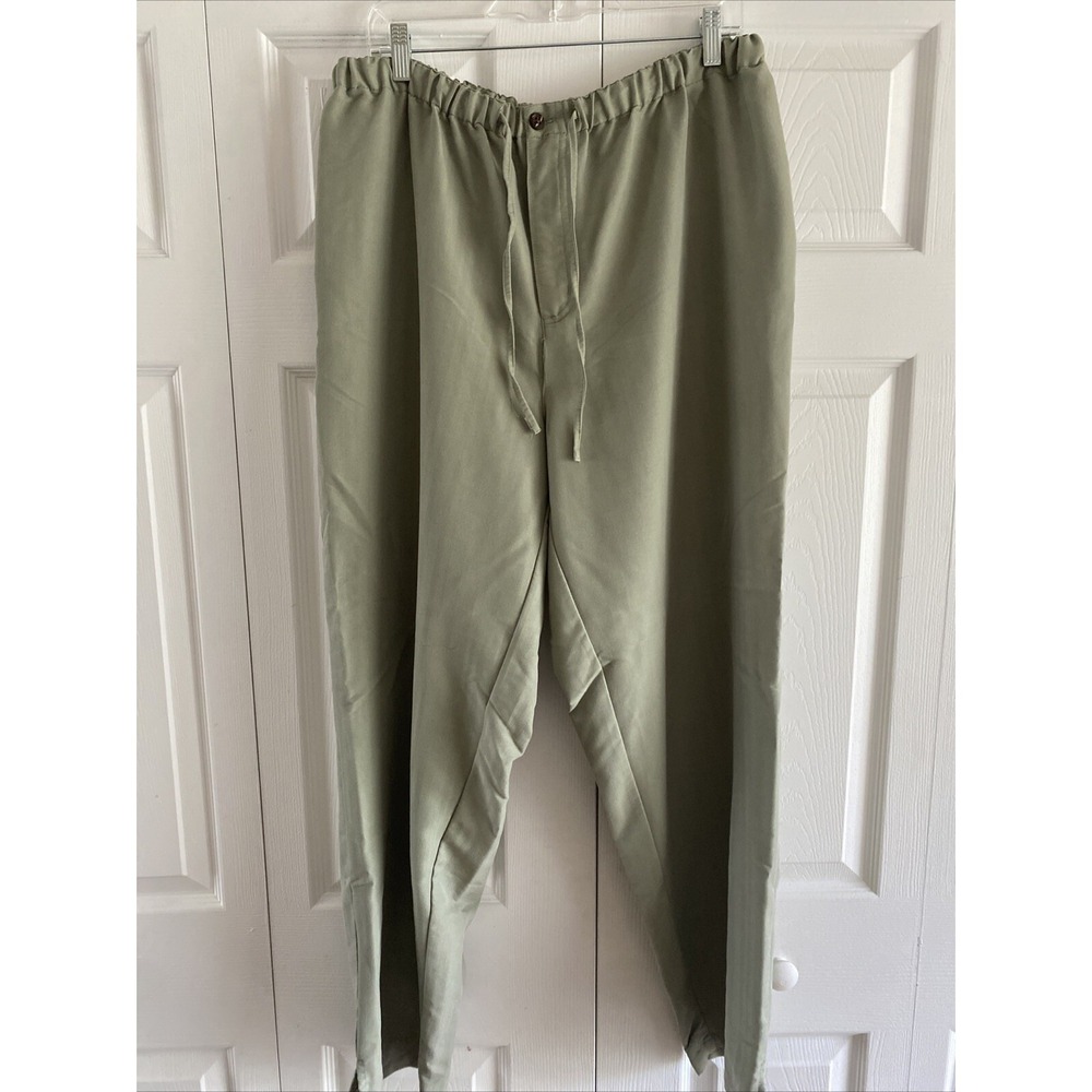 Caribbean Joe Herringbone Tapered Pants Womens Size 1X Sage Green